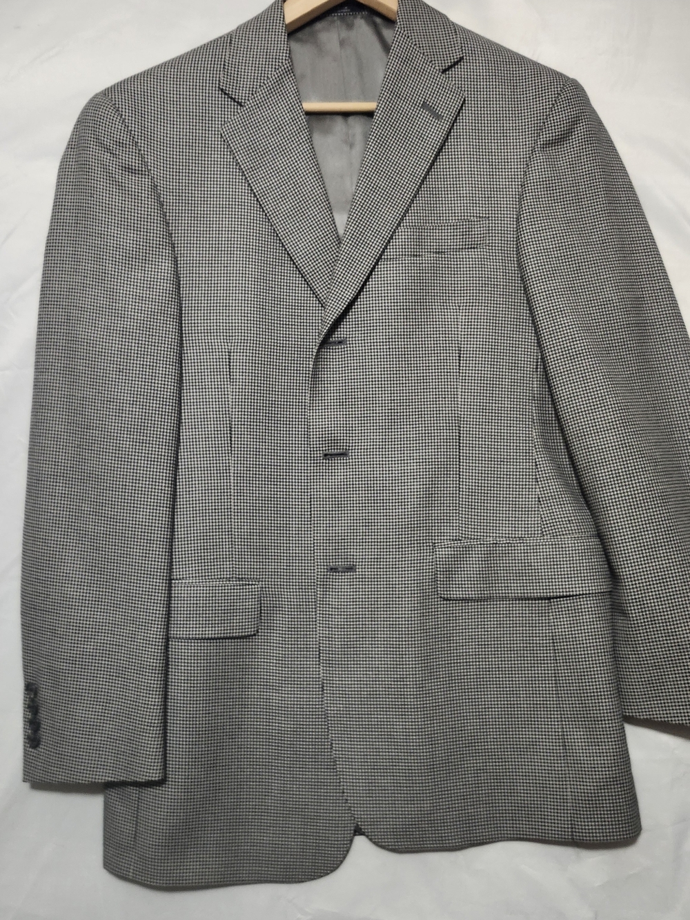 Hart Schaffner Marx Gray Houndstooth Sport Coat Size 38R